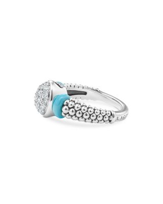Blue Caviar & Diamond Sterling Silver Statement Ring
