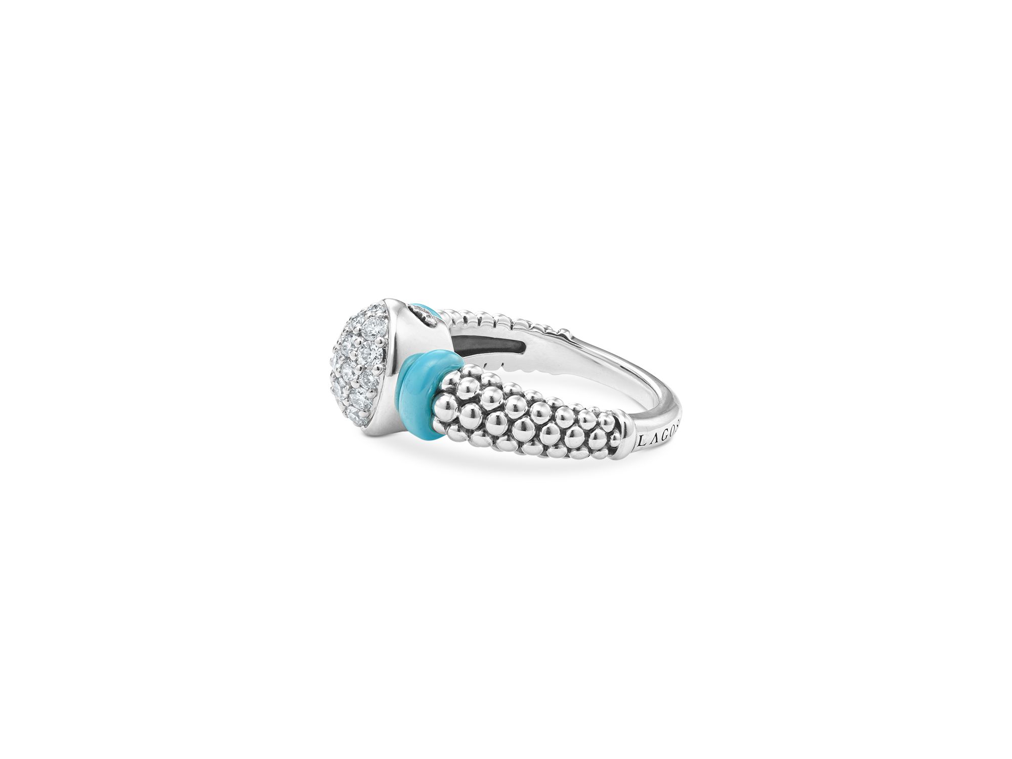 Blue Caviar & Diamond Sterling Silver Statement Ring — Image 4