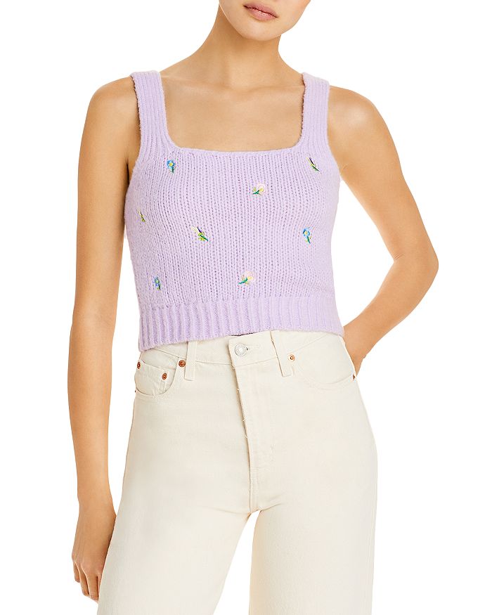 ENGLISH FACTORY EMBROIDERED SWEATER TANK,UK907T