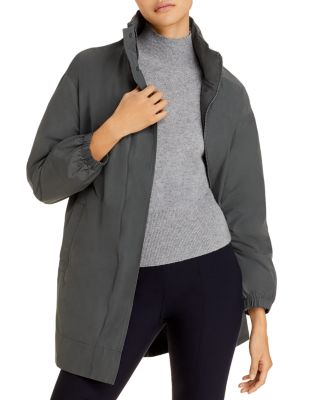 eileen fisher long hooded jacket