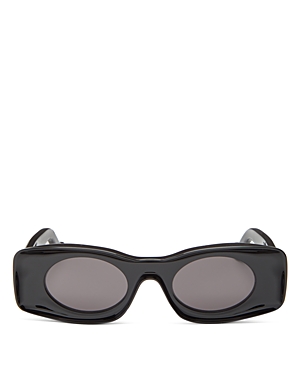 Loewe Women's Rectangle Sunglasses, 49mm In Shiny Black / Smoke