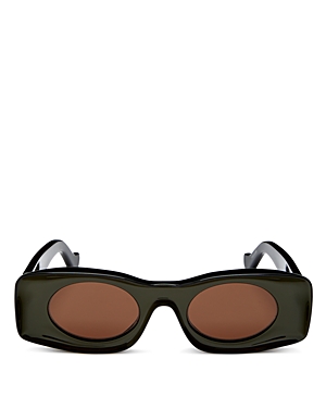 Loewe Women's Rectangle Sunglasses, 49mm In Shiny Black / Brown