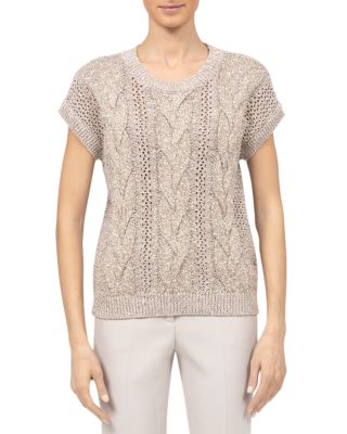Peserico - Cable Knit Short Sleeve Sweater