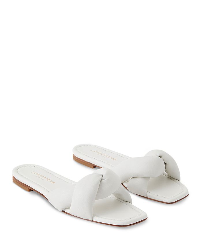 Lafayette 148 New York Germaine Knot Leather Square Toe Sandals Bloomingdale S