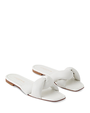 Lafayette 148 New York Germaine Knot Leather Square Toe Sandals