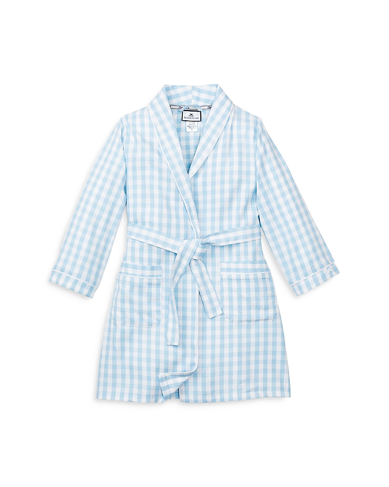 Petite Plume Gingham Robe In Blue