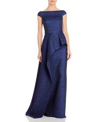 Teri jon embellished lace best sale peplum gown