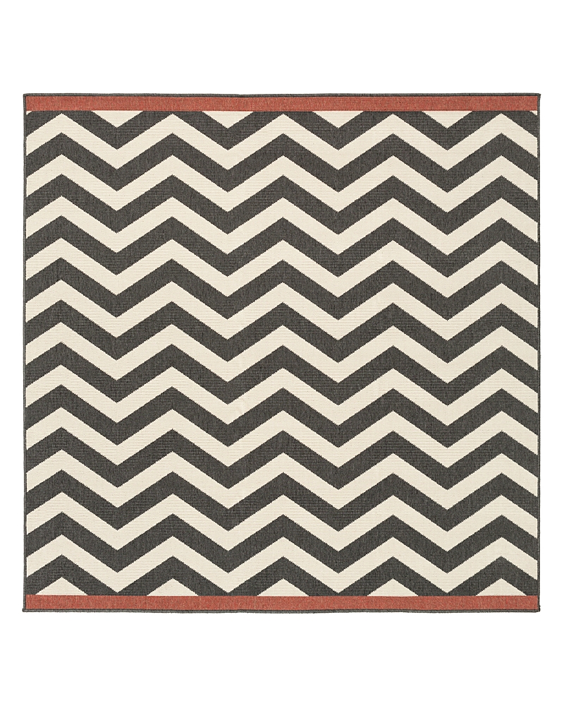 Surya Alfresco Alf-9646 Square Area Rug, 8'10 X 8'10 In Black