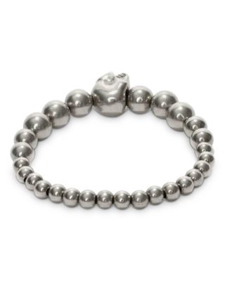 Skull &amp; Bead Stretch Bracelet