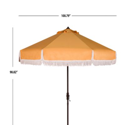 Fabia Fringe 9 Ft Crank Umbrella