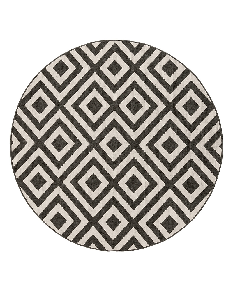 Surya Alfresco Alf-i Round Area Rug, 8'10 X 8'10 In Black