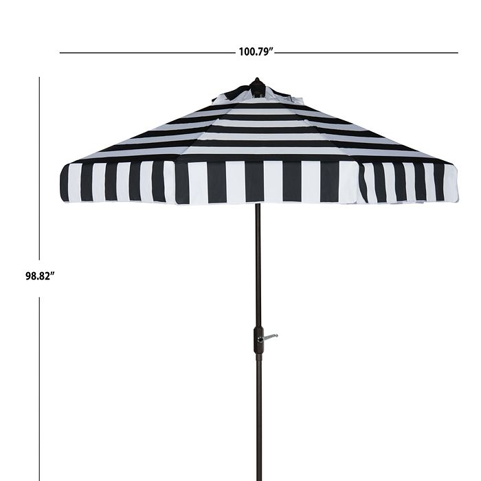 Shop Safavieh Elsa Fashion Line 9 Ft Umbrella In Black/white