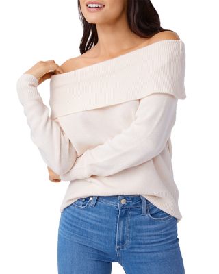 Paige Sweater Womens Small Izabella Pink Knit Ribbed deals Off The Shoulder Pullover