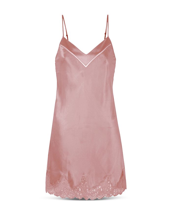 Simone Perele Nocturne Silk Lace Trim Nightdress In Victoria Pink