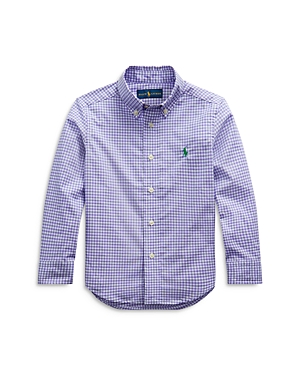 Ralph Lauren Polo  Boys' Gingham Button Down Shirt - Little Kid In Purple