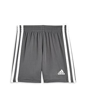 Shop Adidas Originals Boys' Classic 3 Stripe Athletic Shorts - Little Kid In Dark Gray