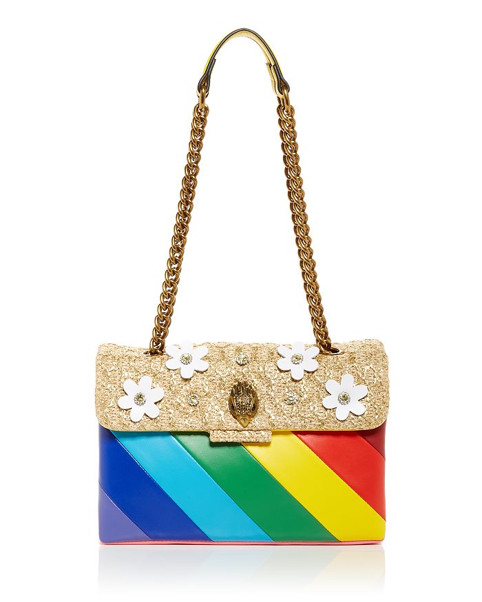Kurt Geiger London Medium Glitter Rainbow Stripe Crossbody Bag