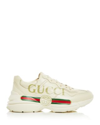 Gucci Men's Rhyton Vintage Stripe Low Top Leather Sneakers