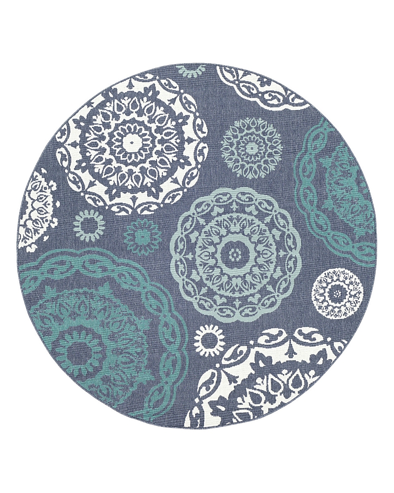 SURYA ALFRESCO ALF-J ROUND AREA RUG, 7'3 X 7'3