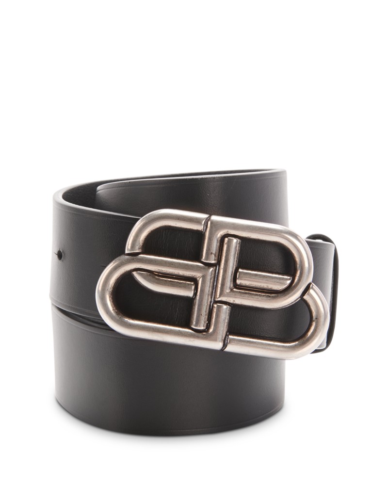 Balenciaga Men's Bb Large Belt in Black