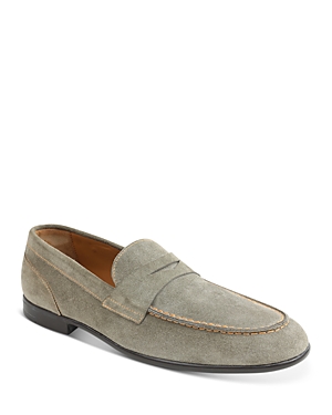 Shop Bruno Magli Men's Silas Slip On Penny Loafers In Taupe Suede