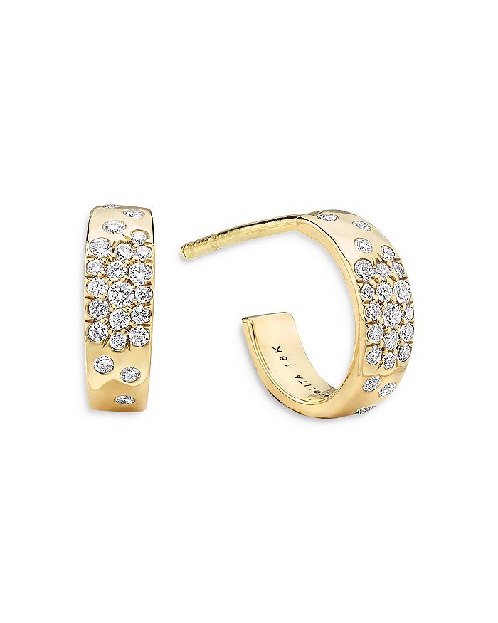 Shop Ippolita 18k Yellow Gold Stardurst Mini Huggie Hoop Earrings With Diamonds