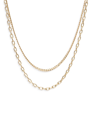 ZOË CHICCO 14K YELLOW GOLD DOUBLE-ROW CHAIN NECKLACE, 18,2MCN 2 14K