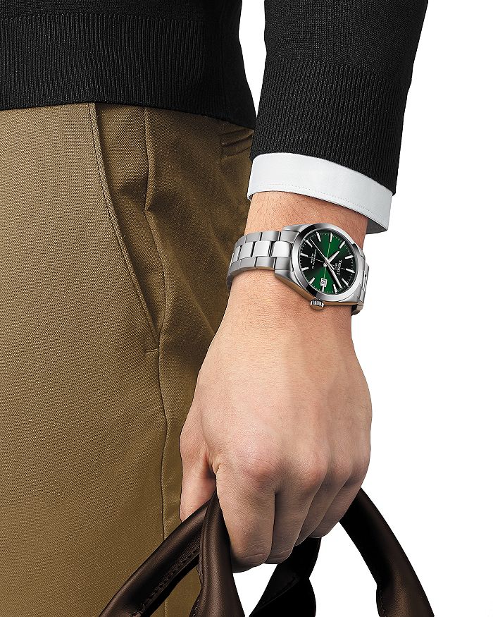 Tissot Gentleman Powermatic 80 Watch, 40mm In Green/silver