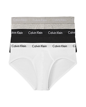 Calvin Klein Cotton Stretch Moisture Wicking Hip Briefs, Pack Of 3 In Gray