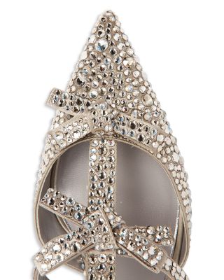 Valentino Garavani Women's French Bows Rhinestone Kitten Heel