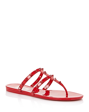 Valentino Garavani Women's Summer Rockstud Pvc Thong Sandals In Red/red