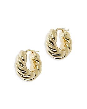Bloomingdale's - 14K Yellow Gold Ribbed Hoop Earrings 