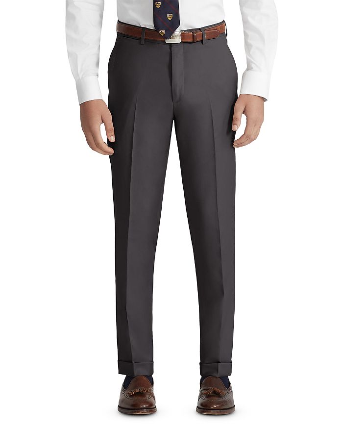 Shop Polo Ralph Lauren Slim Fit Wool Twill Trousers In Med Grey