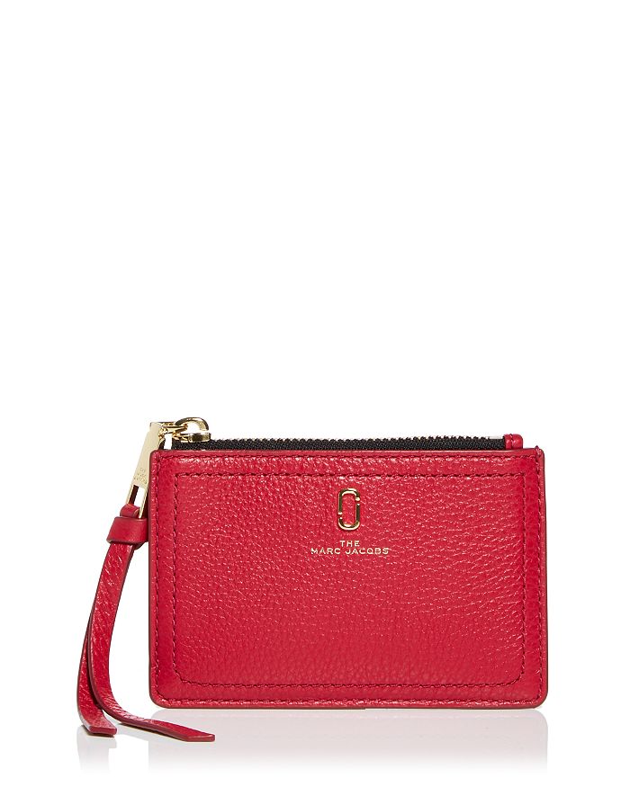 Marc Jacobs Top Zip Small Leather Wallet In Persian Red