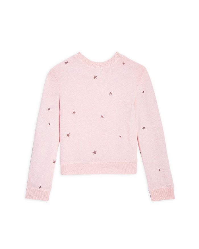 Shop Splendid Girls' Hacci Star Print Sweatshirt - Big Kid In Blush Heather