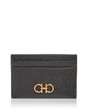 FERRAGAMO SALVATORE FERRAGAMO GANCINI LEATHER CARD CASE