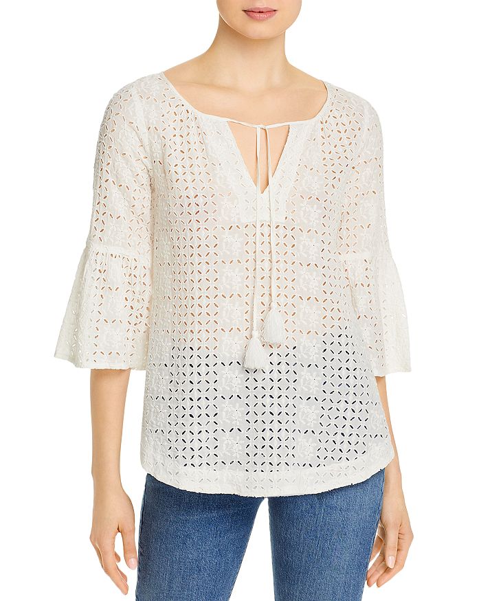 Johnny Was Timbra Tie Neck Blouse | Bloomingdale's
