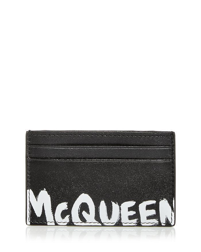 Alexander McQUEEN Graffiti Logo Leather Card Case | Bloomingdale's