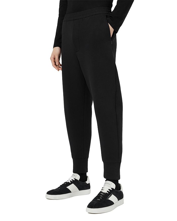 Armani Collezioni Emporio Armani Pantaloni Logo Jogger Pants In Solid Black