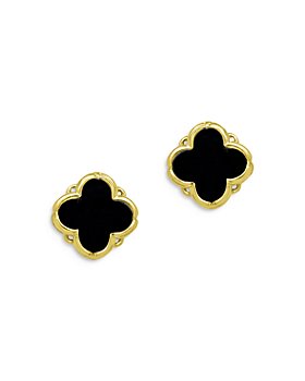 Bloomingdale's - Onyx Clover Stud Earrings in 14K Yellow Gold - 100% Exclusive