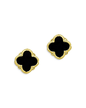 Bloomingdale's Onyx Clover Stud Earrings in 14K Yellow Gold - 100% Exclusive