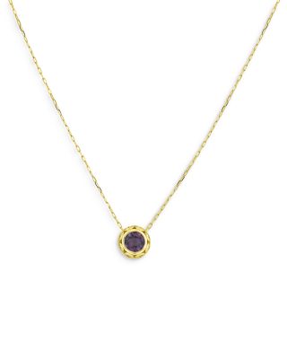 Bloomingdale's Fine Collection Amethyst Pendant Necklace in 14K Yellow Gold, 18 - Exclusive