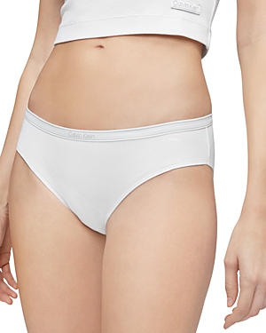 Calvin Klein Women's Pure Ribbed Cheeky Bikini Underwear Qf6443 In White