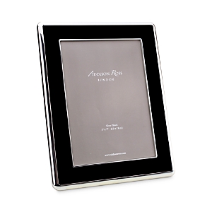 Addison Ross Curved Edge Enamel Frame, 4 X 6 In Black/silver