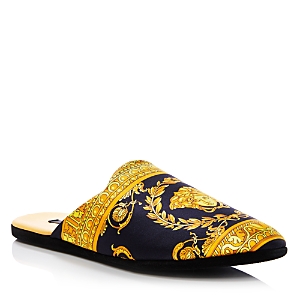 Versace Unisex Logo Silk Twill Slippers