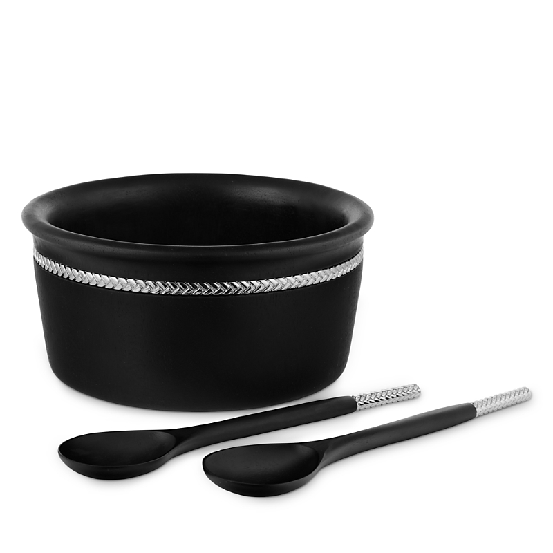 Nambe Braid Noir 3 Piece Round Salad Set - Exclusive