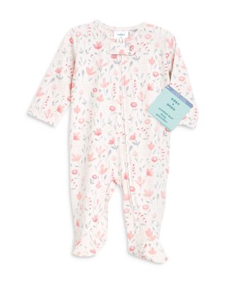 Girls' Floral Print Comfort Zip Front Footie - Baby