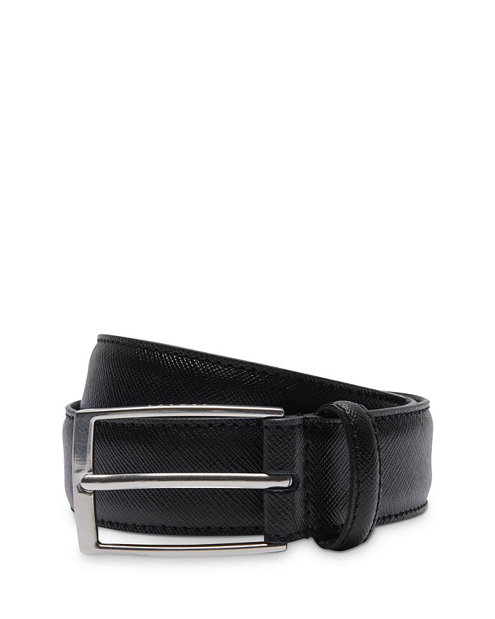 Sandro Men's Loop Saffiano Leather Belt In Schwarz