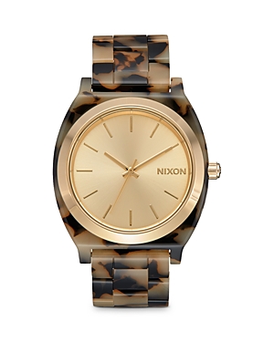 Nixon The Time Teller Acetate Bracelet Watch, 40mm In Gold
