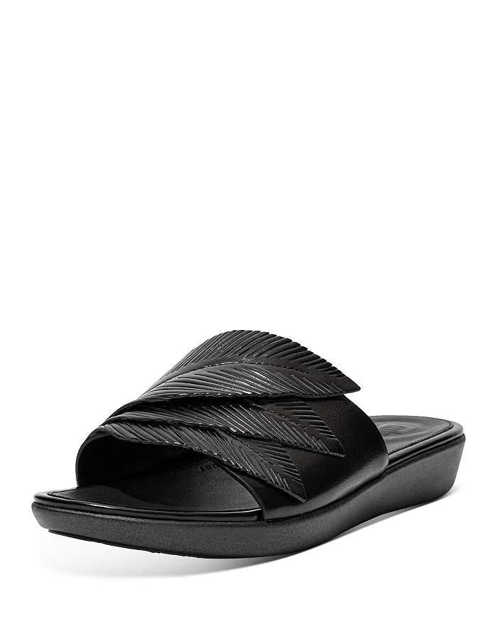 Fitflop Women's Sola Feather Slide Sandals In All Black